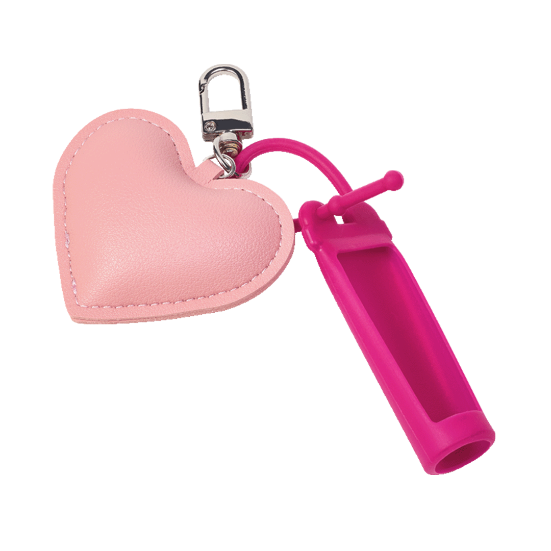 Porta brillo y Llavero de Corazón para bolsa
